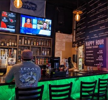 URTVS screen in a bar